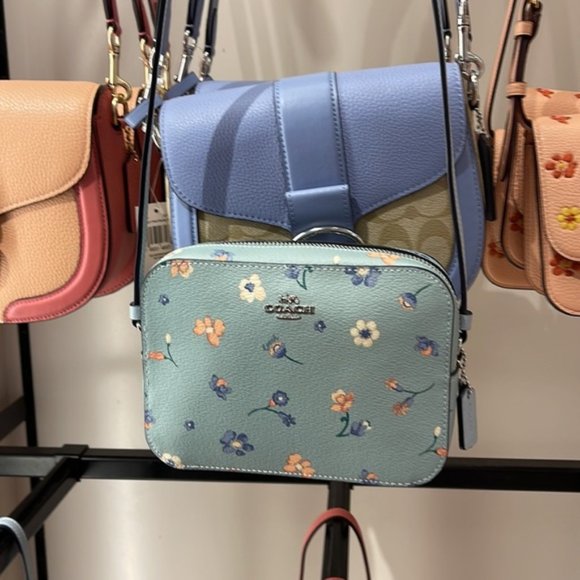 Coach c8699 Mini Camera Bag With Mystical Floral Print Light Teal Multi - Picture 13 of 16